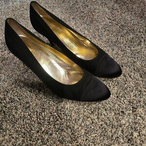 Salvatore Ferragamo Black Fabric Heels 9.5B